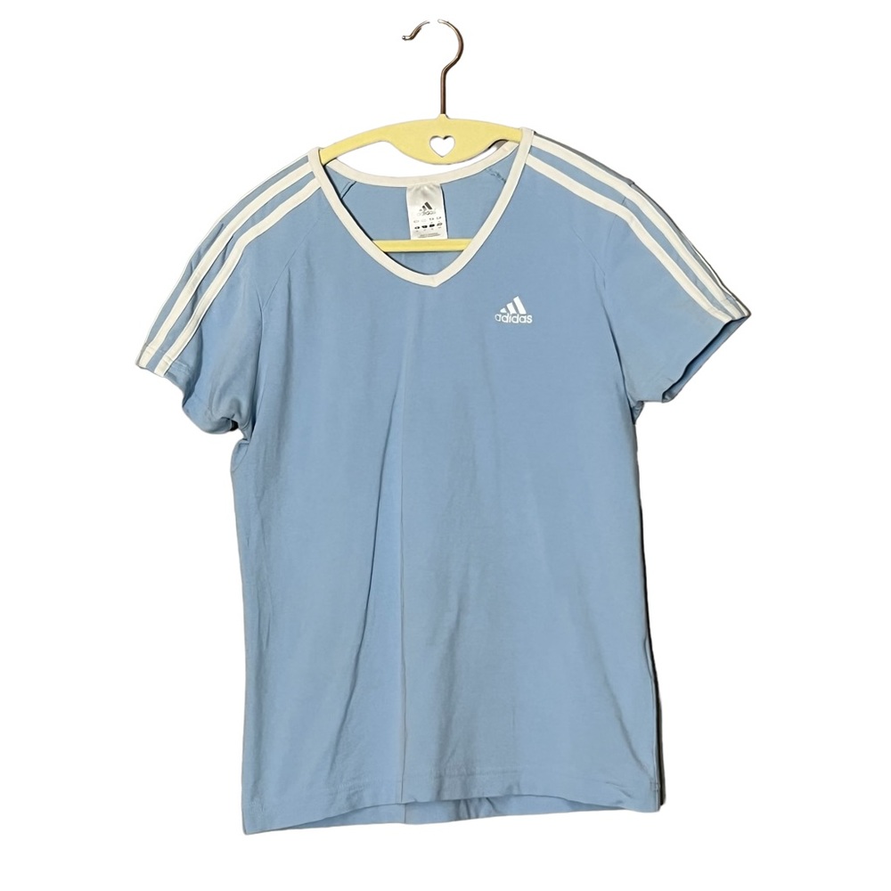 Adidas Women’s Sky Light Blue Sports Short Sleeve Top